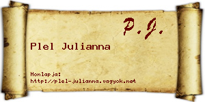 Plel Julianna névjegykártya